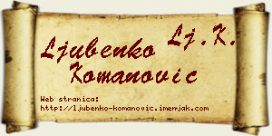 Ljubenko Komanović vizit kartica